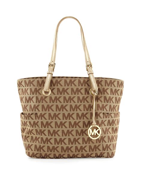 michael kors brown and beige purse|Michael Kors brown tote handbags.